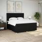 Preview: ARDEBO.de - Boxspringbett mit Matratze Schwarz 180x200 cm Stoff