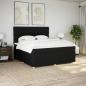 Preview: Boxspringbett mit Matratze Schwarz 180x200 cm Stoff