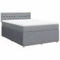 Preview: ARDEBO.de - Boxspringbett mit Matratze Hellgrau 160x200 cm Stoff