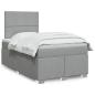Preview: ARDEBO.de - Boxspringbett mit Matratze Hellgrau 120x190 cm Stoff