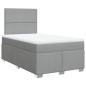 Preview: Boxspringbett mit Matratze Hellgrau 120x190 cm Stoff