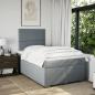 Preview: Boxspringbett mit Matratze Hellgrau 120x190 cm Stoff