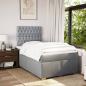 Preview: Boxspringbett mit Matratze Hellgrau 120x190 cm Stoff
