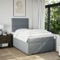Preview: Boxspringbett mit Matratze Hellgrau 120x200 cm Stoff