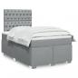 Preview: ARDEBO.de - Boxspringbett mit Matratze Hellgrau 120x200 cm Stoff