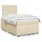 Preview: ARDEBO.de - Boxspringbett mit Matratze Creme 120x200 cm Stoff