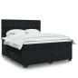 Preview: ARDEBO.de - Boxspringbett mit Matratze Schwarz 180x200 cm Samt