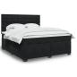 Preview: ARDEBO.de - Boxspringbett mit Matratze Schwarz 180x200 cm Samt