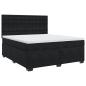 Preview: Boxspringbett mit Matratze Schwarz 180x200 cm Samt