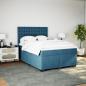 Preview: Boxspringbett mit Matratze Blau 140x200 cm Samt
