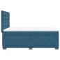 Preview: Boxspringbett mit Matratze Blau 140x200 cm Samt