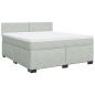 Preview: Boxspringbett mit Matratze Hellgrau 180x200 cm Samt