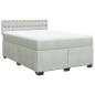 Preview: Boxspringbett mit Matratze Hellgrau 160x200 cm Samt