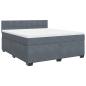 Preview: Boxspringbett mit Matratze Dunkelgrau 180x200 cm Samt