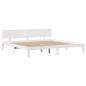 Preview: Bettgestell mit Kopfteil ohne Matratze Weiß 200x200 cm