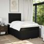 Preview: ARDEBO.de - Boxspringbett mit Matratze Schwarz 120x200 cm Stoff