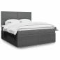 Preview: ARDEBO.de - Boxspringbett mit Matratze Dunkelgrau 180x200 cm Stoff