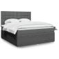 Preview: ARDEBO.de - Boxspringbett mit Matratze Dunkelgrau 180x200 cm Stoff