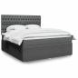 Preview: ARDEBO.de - Boxspringbett mit Matratze Dunkelgrau 180x200 cm Stoff