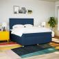 Preview: Boxspringbett mit Matratze Blau 180x200 cm Stoff