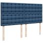 Preview: Boxspringbett mit Matratze Blau 180x200 cm Stoff