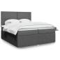 Preview: ARDEBO.de - Boxspringbett mit Matratze Dunkelgrau 200x200 cm Stoff