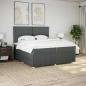 Preview: Boxspringbett mit Matratze Dunkelgrau 200x200 cm Stoff