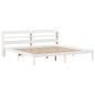 Preview: Massivholzbett ohne Matratze Weiß 200x200 cm Kiefernholz