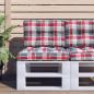 Preview: ARDEBO.de - Palettenkissen Rot Karomuster 60x40x12 cm Stoff