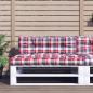 Preview: ARDEBO.de - Palettenkissen Rot Karomuster 120x40x12 cm Stoff