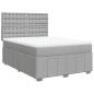 Preview: Boxspringbett mit Matratze Hellgrau 160x200 cm Stoff