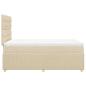 Preview: Boxspringbett mit Matratze Creme 120x200 cm Stoff