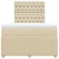 Preview: Boxspringbett mit Matratze Creme 120x200 cm Stoff