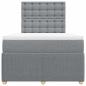 Preview: Boxspringbett mit Matratze Hellgrau 120x200 cm Stoff