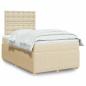 Preview: ARDEBO.de - Boxspringbett mit Matratze Creme 120x200 cm Stoff