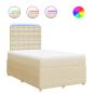 Preview: Boxspringbett mit Matratze Creme 120x200 cm Stoff