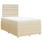 Preview: Boxspringbett mit Matratze Creme 120x200 cm Stoff