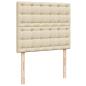 Preview: Boxspringbett mit Matratze Creme 120x200 cm Stoff