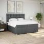 Preview: ARDEBO.de - Boxspringbett mit Matratze Dunkelgrau 200x200 cm Stoff
