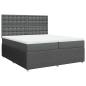Preview: Boxspringbett mit Matratze Dunkelgrau 200x200 cm Stoff