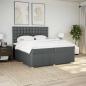 Preview: Boxspringbett mit Matratze Dunkelgrau 200x200 cm Stoff
