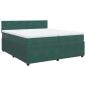 Preview: Boxspringbett mit Matratze Dunkelgrün 200x200 cm Samt