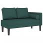 Preview: Chaiselongue mit Kissen Dunkelgrün Stoff