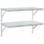 Preview: ARDEBO.de - Wandregale 2 Stk. 75x40 cm Silbern Edelstahl