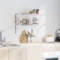 Preview: Wandregale 2 Stk. 75x40 cm Silbern Edelstahl