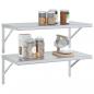 Preview: Wandregale 2 Stk. 75x40 cm Silbern Edelstahl