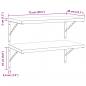 Preview: Wandregale 2 Stk. 75x40 cm Silbern Edelstahl