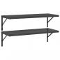 Preview: Wandregale 2 Stk. 100x40 cm Schwarz Edelstahl