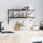 Preview: Wandregale 2 Stk. 100x40 cm Schwarz Edelstahl