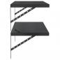 Preview: Wandregale 2 Stk. 100x40 cm Schwarz Edelstahl